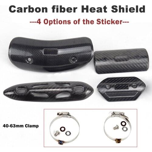 Exhaust Muffler Carbon Fiber Protector Heat Shield Cover Guard Anti-scalding Racing Dirt Bike Vintage Scooter With Steel Clamp