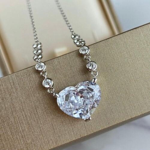 Hot Brand Pure 925 Sterling Silver Jewelry For Heart Pendant Wedding Silver Jewelry Happy Pendant Silver Necklace