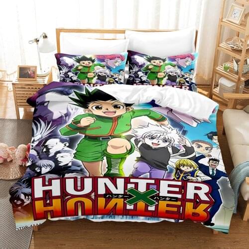 Hunter x Hunter Bedding Set Single Twin Full Queen King Size Hunter x Hunter Bed Set Childrens Kid Bedroom Duvetcover Sets 031