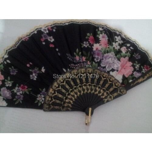 Beautiful and cheap plastic + lace fan for dance chinese party cloth belly dance fan 5 colors