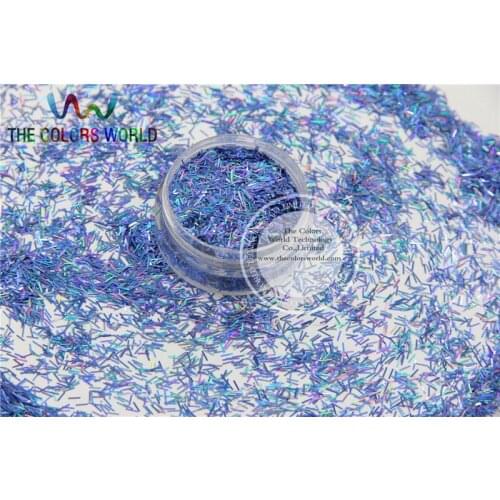 Laser Holographic Dark Blue Colors Strip short bar shape Glitter for Nail Art and DIY supplies1pack=50g