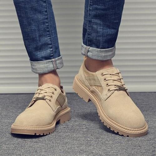 Fashionable Summer Mens Casual New Style Shoes Genuine Leather Retro Low-top British Type Pure Color Leather Shoes