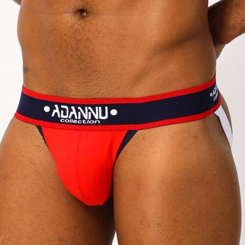2020 ADANNU Brand Mens Sexy Thongs Briefs Double D G-strings Men Tanga Gay Underwear Male Jockstraps Gay Underwear Jocks AD137