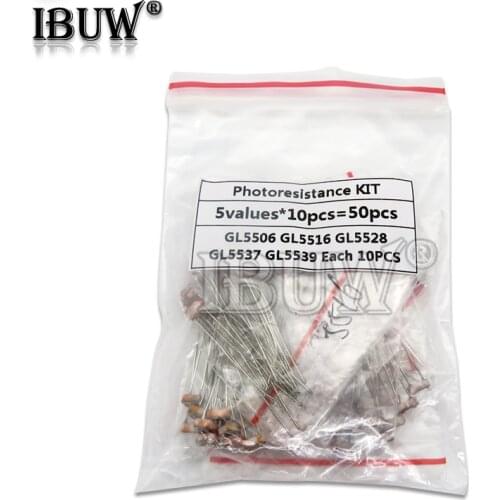 50PCS(5value*10PCS) LDR Photoresistor diy kit for GL5506 GL5516 GL5528 GL5537 GL5539
