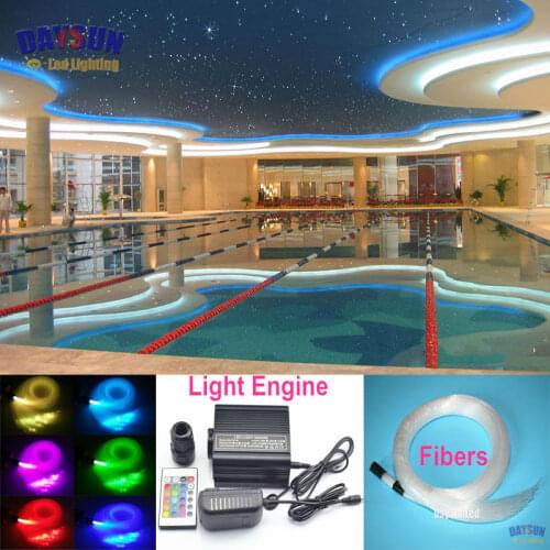 2016 NEW 16W RGB LED Fiber Optic Ceiling Light Kit + 24key Remote + 300pcs*0.75mm*2m Fiber Cable