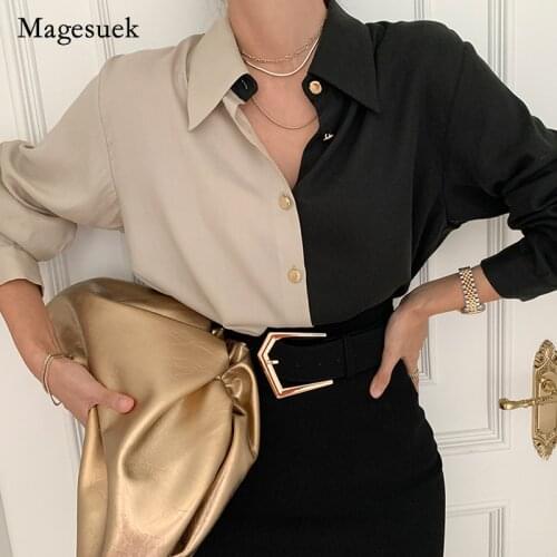 2021 New Fashion Puff Sleeve Women Blouse Office Lady Button Turn Down Collar Shirts for Women Plus Size Ladies Clothing 12866