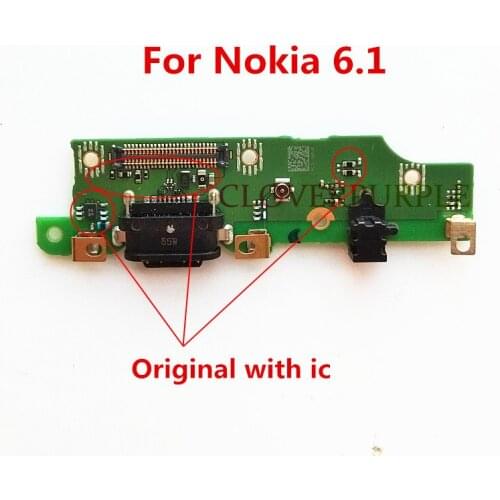 Original Micro USB Charger Charging Port Flex Cable With Microphone For Nokia 6.1 Dock Connector Board