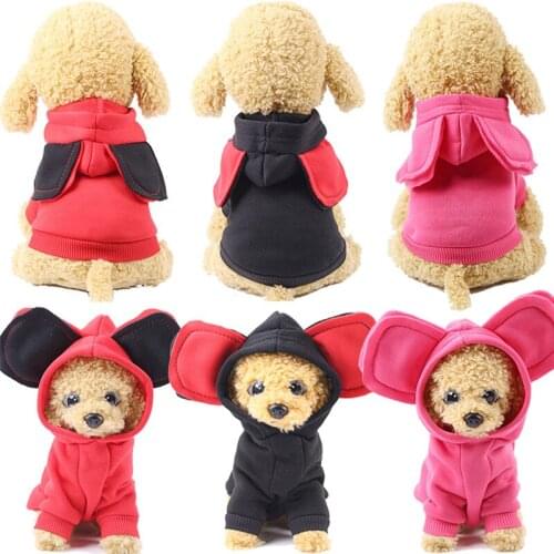 Autumn/Winter Warm Dog Clothes for Small Dogs Cartoon Pet Cat Dog Coat Jacket Chihuahua Pug Clothing Puppy Hoodies Pets Costumes
