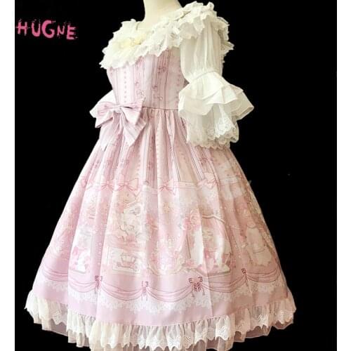 Hugne Rose Queen ~ Sweet Printed Lolita JSK Dress Sleeveless Midi Dress by Infanta