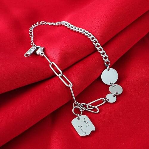 Popular European and American Goodluck Good Luck Titanium Steel Bracelet Womens Jewelry Non-Fading 316 Stainless Steel Jewelry