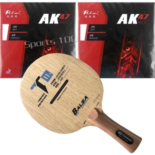 Pro Combo Racket Galaxy YINHE T-11+ T11S Blade with 2x Palio AK47 RED H45-47 Rubbers Long Shakehand FL