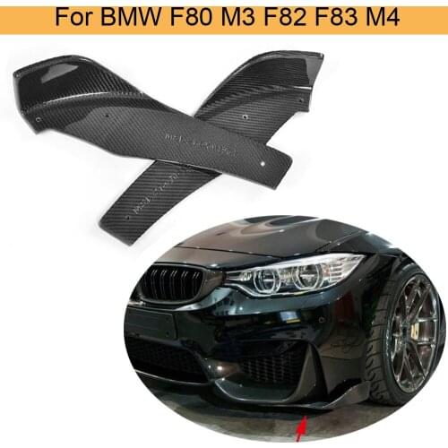 Car Front Bumper Splitters for BMW F80 M3 F82 F83 M4 Coupe Convertible 2014-2019 Carbon Fiber Front Lip Splitters Flaps Cupwings