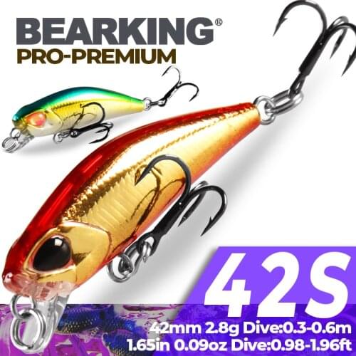 2017 hot model Bearking 4.2cm 2.8g Fishing Wobblers dive 0.3-0.6m Fishing Lure Bait Swimbait Crankbait with 2xstrong Hook