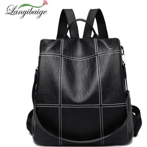Ladiess Casual Retro Backpack Fashion Mochila Multifunctional Bags Girl Anti-Theft Backpack Stitching Style Ladies Backpacks