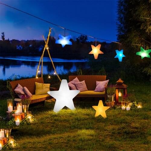 LED Remote Changeable Star Lamp 16 Colors Christmas Tree Decoration PE 20cm/30cm Outdoor Luminous Furniture Creative STAR