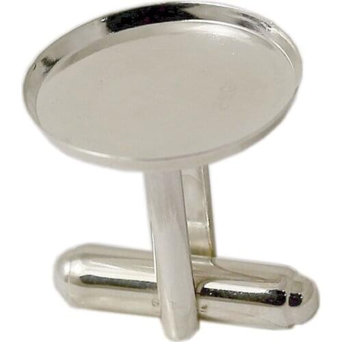 Solid Silver Cufflinks Fashion Jewelry French Cufflink Backs with 18mm Cuff link Blanks 25014