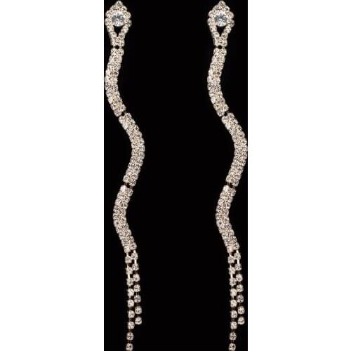 YFJEWE Elegant Snake Shape Long Crystal Earrings For Women Jewelry Accessories Full Rhinestone Drop Earring Wholesale #E071
