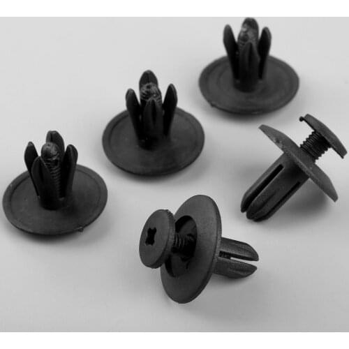 100Pcs Car Plastic Rivets 6mm Hole Dia auto Fastener Fender Bumper Push Pin Engine Cover Fender Clips for Toyota