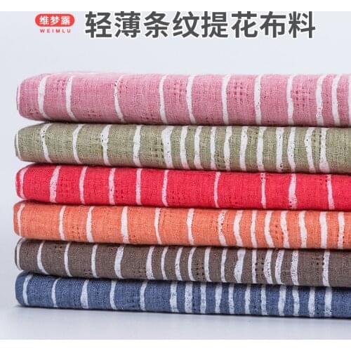 140cmx50cm Stripes Printing Fabrics Polyester Cotton Jacquard Cottonlinen Fabrics Childrens Clothing Pants Vests Skirts Fabrics