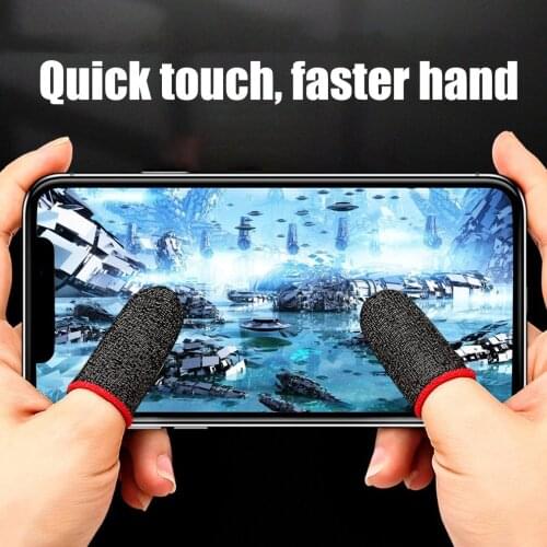 2 Pcs Anti-slip Gaming Finger Cot 18-pin Carbon Fiber Anti-sweat Non-slip High Sensitivity Finger Cots