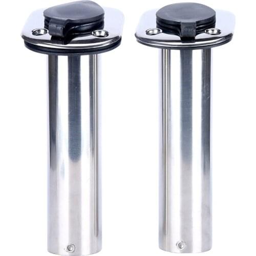 2X Rod Holder Flush Mount Stainless Steel Fishing Rod Holders 15 Degree Pretty