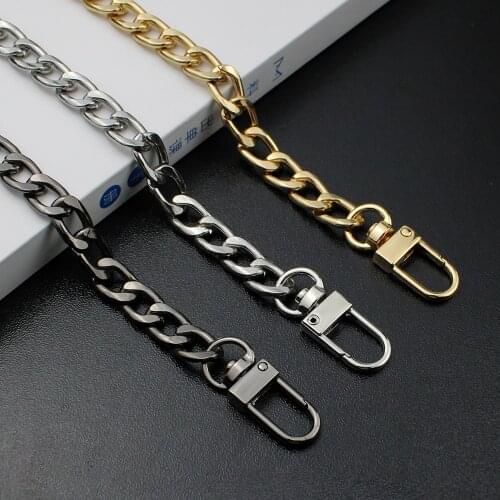 5Pcs 120CM Fashion Smooth Polished Metal Chain for Bags 2.4NK Wide Shoulder Bag Strap Chains Women Handbag Chain Accessories