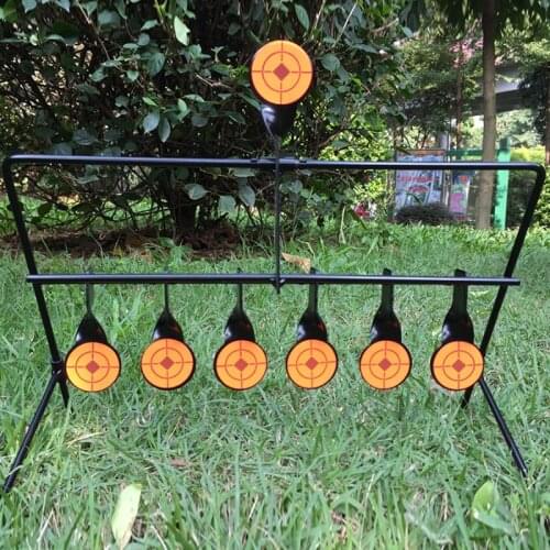 7 Shooting Targets Metal Self Resetting Spinning Shooting Target For Slingshot / Airgun Air Rifle / Paintball Steel Target