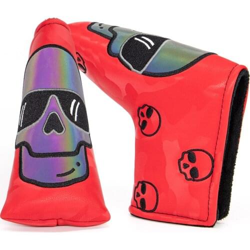 Golf Blade Putter Cover Golf Club Head Covers for Putter Leather Blade Putter Headcover with Magnetic Closure Red Color