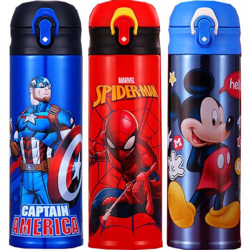 Disney Childrens Thermos Water Cup Mikey Sofia Princess Girl Boy Kindergarten Straight Drinking Cup Water Bottle 480-500ML