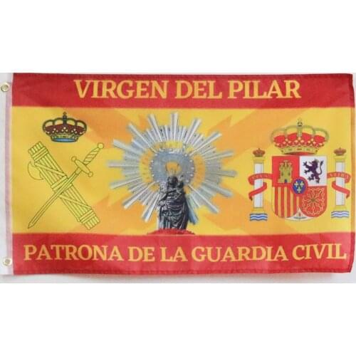 Flag Of Spain With Cross Of Burgundy Spanish Empire Cruz De San Andres Virgen Del Pilar Patron Of The Civil Guard