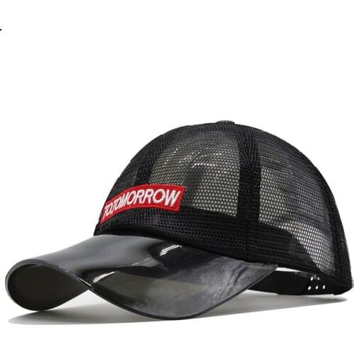 Summer Baseball Cap for Men Women Fashion 3D Transparent Mesh Hats Letter Embroidery Snapback Hip-hop Hat Korean Version Caps