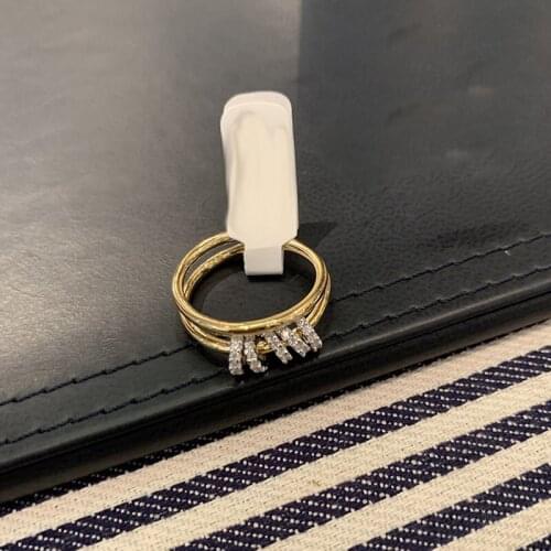 SLJELY Luxury Brand 925 Sterling Silver Zirconia Yellow Gold Color Double Circles Ring with Sliding Rings Women Fashion Jewelry