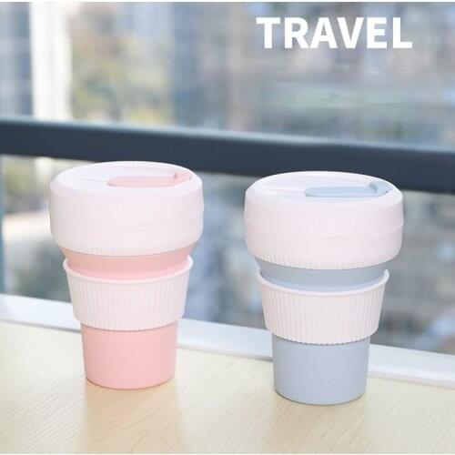 Summer Straw Water Cup Coffee Cup Silicone Folding Cup Outdoor Water Bottle Travel Portable Eco-friendly Water Bottles