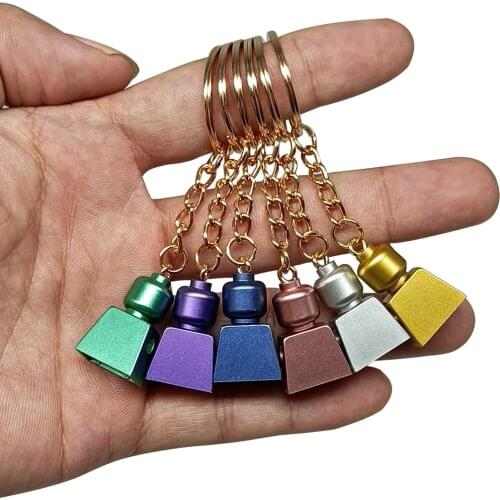 Hot Creative High Quality LEGOU Electroplating Doll Model Mans Keychain Car Key Chain Robot Cool Pendant Toy Birthday Boy Gift