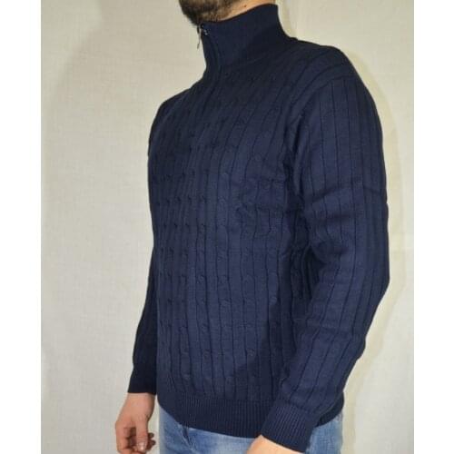 Obrix Great Quality Fashionable Cotton Style Pullover For Men Turn-Down Collar Sweater