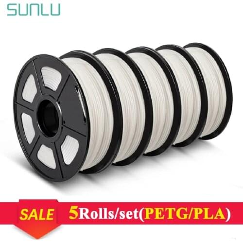 SUNLU PLA Filament 1.75mm PETG 3d Filament 5 Rolls Of 3D Printer Filament Plastic PLA PETG 3D Printing Materials 5pcs/set