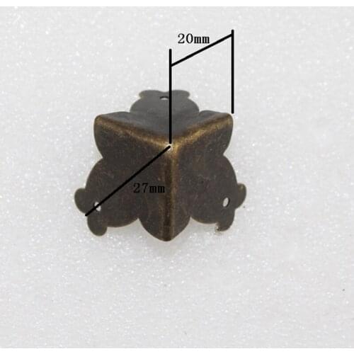 Bulk Luggage Case Box Corner Brackets Decorative Corner For Furniture Decoration Triangular,Vintage Old Style Cover,Bronze Tone