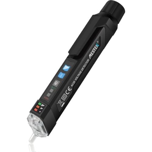 MESTEK Portable Non-contact NCV Voltage Tester Detector High Sensitivity Test Pencil Electricity Detector with Flashlight