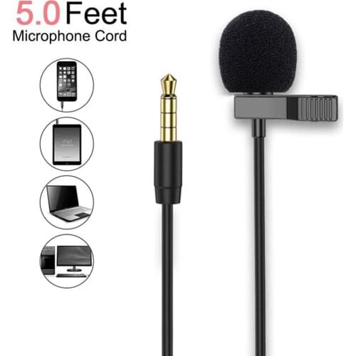 1.5m/3m/6m 3.5mm Mini Portable Microphone Condenser Clip-on Lapel Mic Wired Microphone Type C for Phone for Laptop
