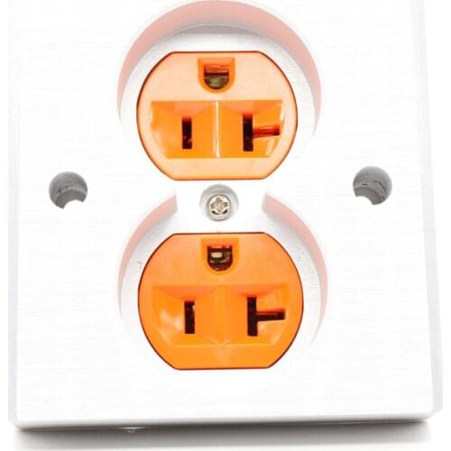 Factory Directly Offer 2Pcs Orange High Quality Power US AC Power Receptacle Wall Outlet Copper Socket