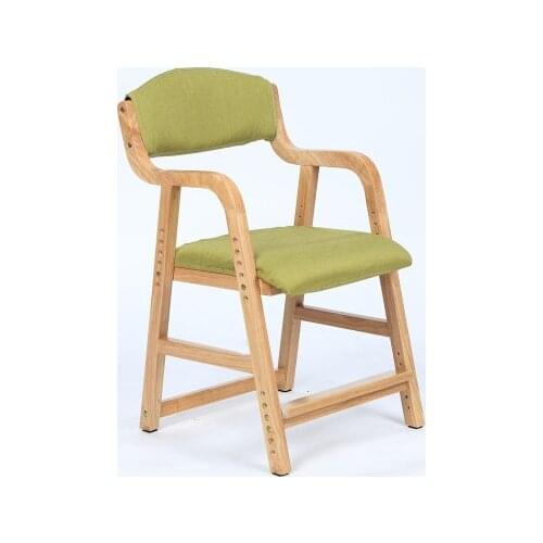 Adjustable Lifting Child Seat Solid Wood Childrens Study Chair Back Desk Chair Primary School Chair Home Writing Chair Dotomy