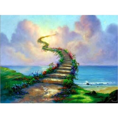 Needlework for embroidery DIY French DMC High Quality - Counted Cross Stitch Kits 14 ct Oil painting - Stairway to Heaven