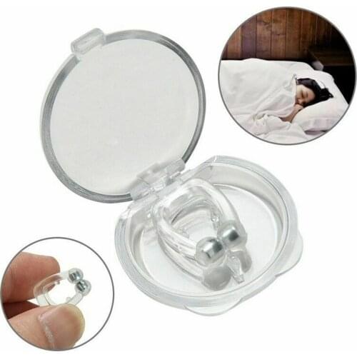 1pcs Silicone Magnetic Anti Snore Stop Snoring Nose Clip Sleep Tray Sleeping Aid Apnea Guard Night Device With Case