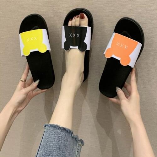Women summer slippers female shoes lovely cartoon indoor shoes ins style 2021 new fashion hotsales simple bedroom