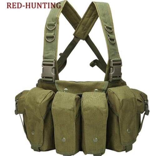 Outdoor Tactical Chest Rig Airsoft Hunting Vest Molle Pouch Simple Military Tactical Vest with Magazine Pouch