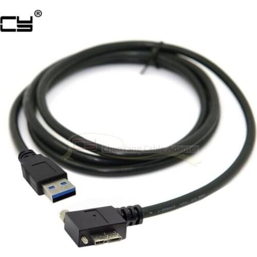 USB 3.0 A Male to Micro B Left Angled 90 Degree Cable With Locking Screws for Nikon D800 D800E D810 15ft 5m 4ft 1.2m