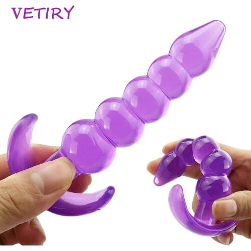 VETIRY Soft Silicone Anal Beads Butt Plug Prostate Massager Adult Gay Products Anal Plug Erotic Toys Sex Toys For Men Women