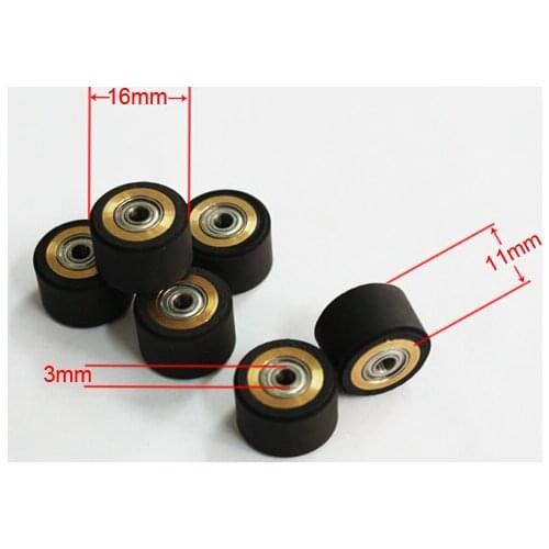 Einkshop 2pc 3X11X16mm Mimaki Vinyl Cutting Plotter Pinch Roller Cutting Plotter Wheel Paper Wheel Press Roller