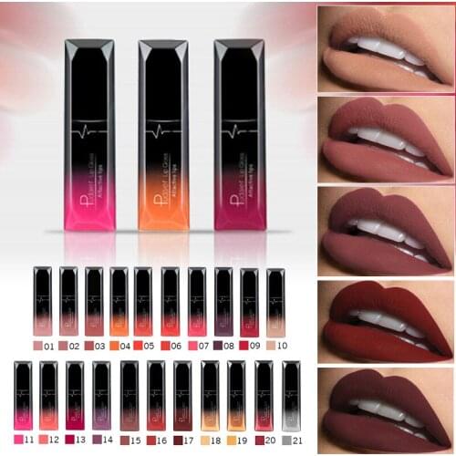 Pudaier Waterproof Velvet Liquid Lipstick Sexy Red Lip Tint 21 Colors Makeup Long Lasting maquiagem Matte Nude Lip Gloss #239293