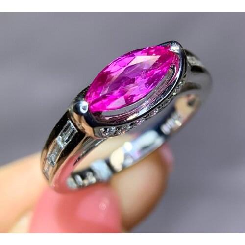 XHD520 Solid Pt900 Platinum Nature Pink Sapphire Gemstones 1.20ct Rings for Women Fine Jewelry Presents the Six-word Admonition